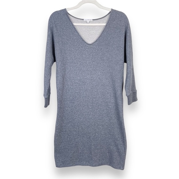 James Perse Dresses & Skirts - James Perse Standard 3/4 Sleeve Casual Pullover Terry Sweatshirt Dress Gray